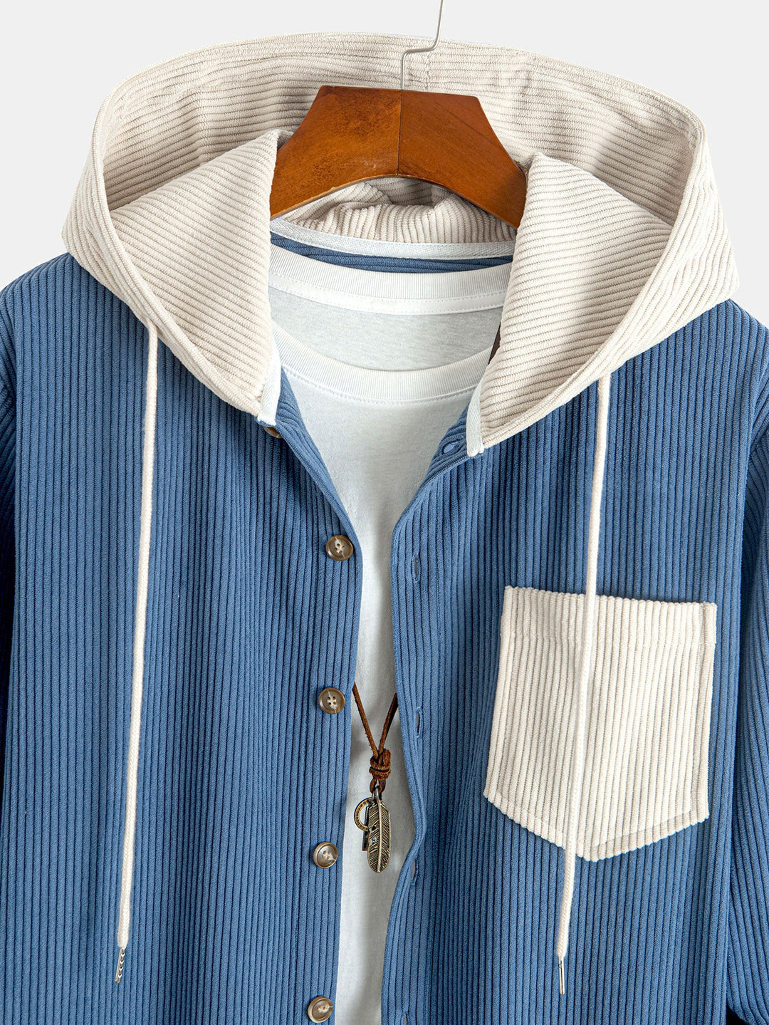 Luke - Corduroy Hooded Shirt