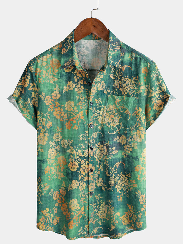 Harry - Floral Shirt Green