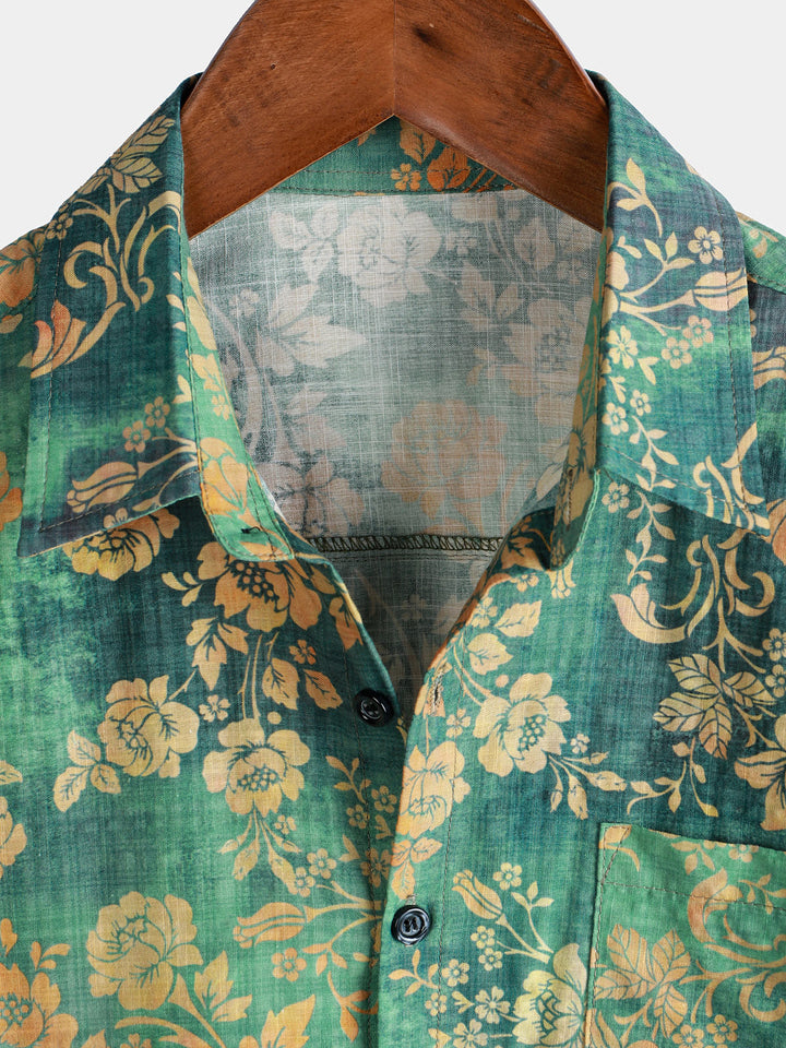 Harry - Floral Shirt Green