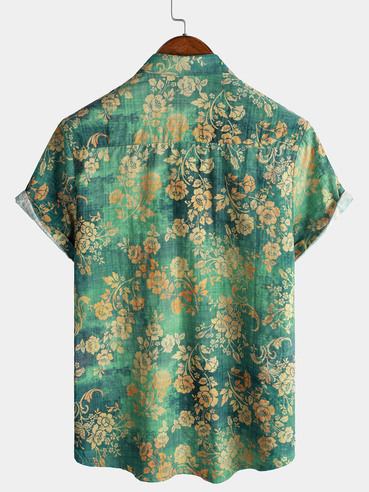 Harry - Floral Shirt Green
