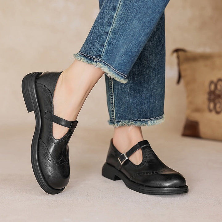 Velda - Leather Mary Janes
