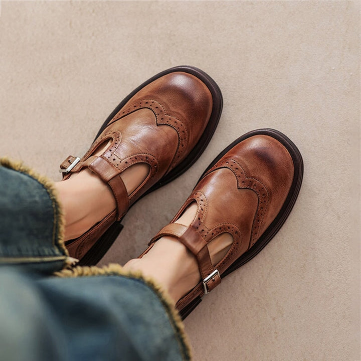 Velda - Leather Mary Janes