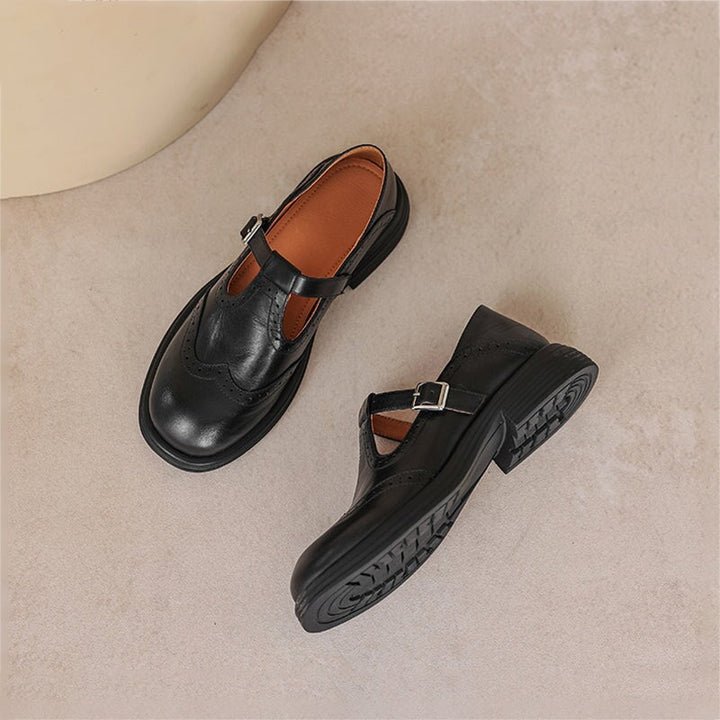 Velda - Leather Mary Janes