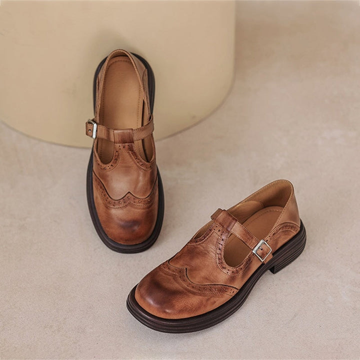 Velda - Leather Mary Janes